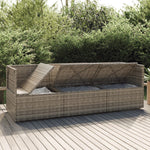 3 részes szürke polyrattan kerti ülőgarnitúra párnákkal 3