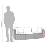 3 részes szürke polyrattan kerti ülőgarnitúra párnákkal 12