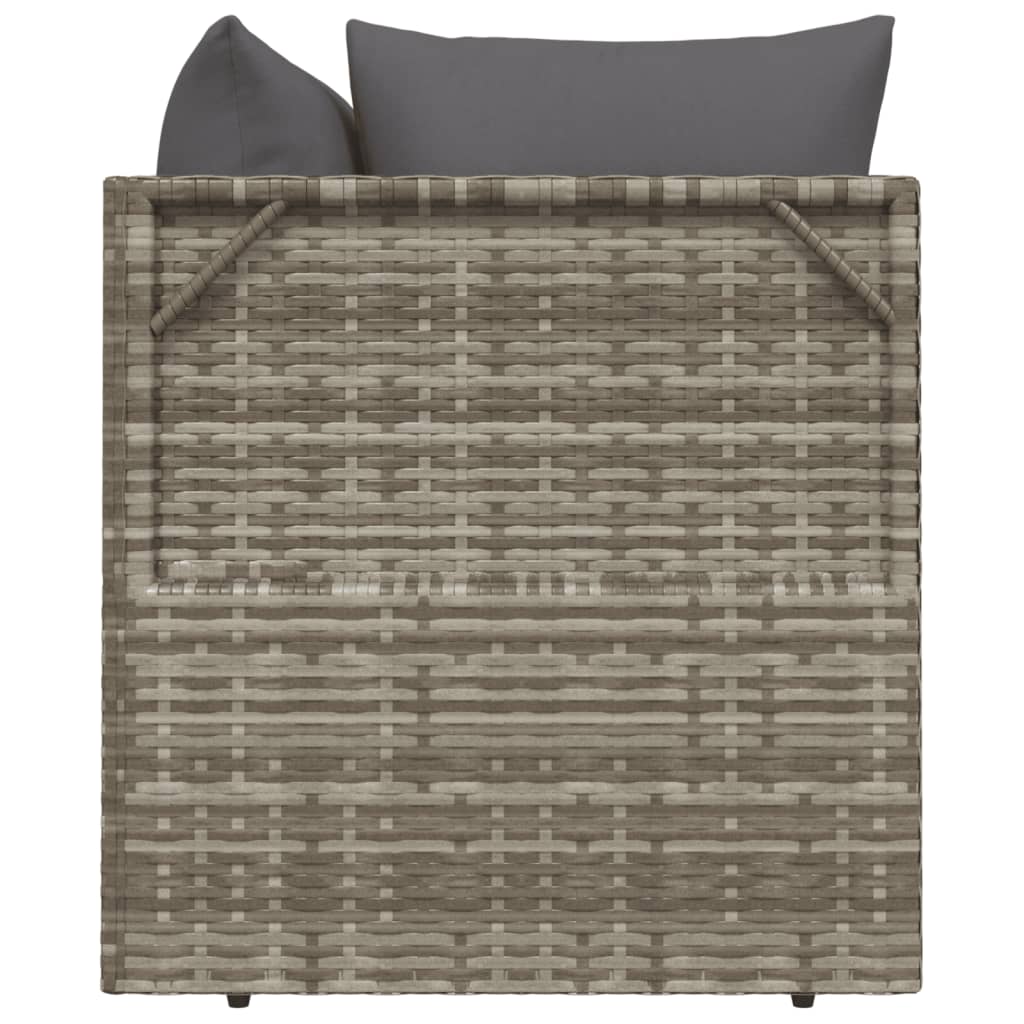 3 részes szürke polyrattan kerti ülőgarnitúra párnákkal 5