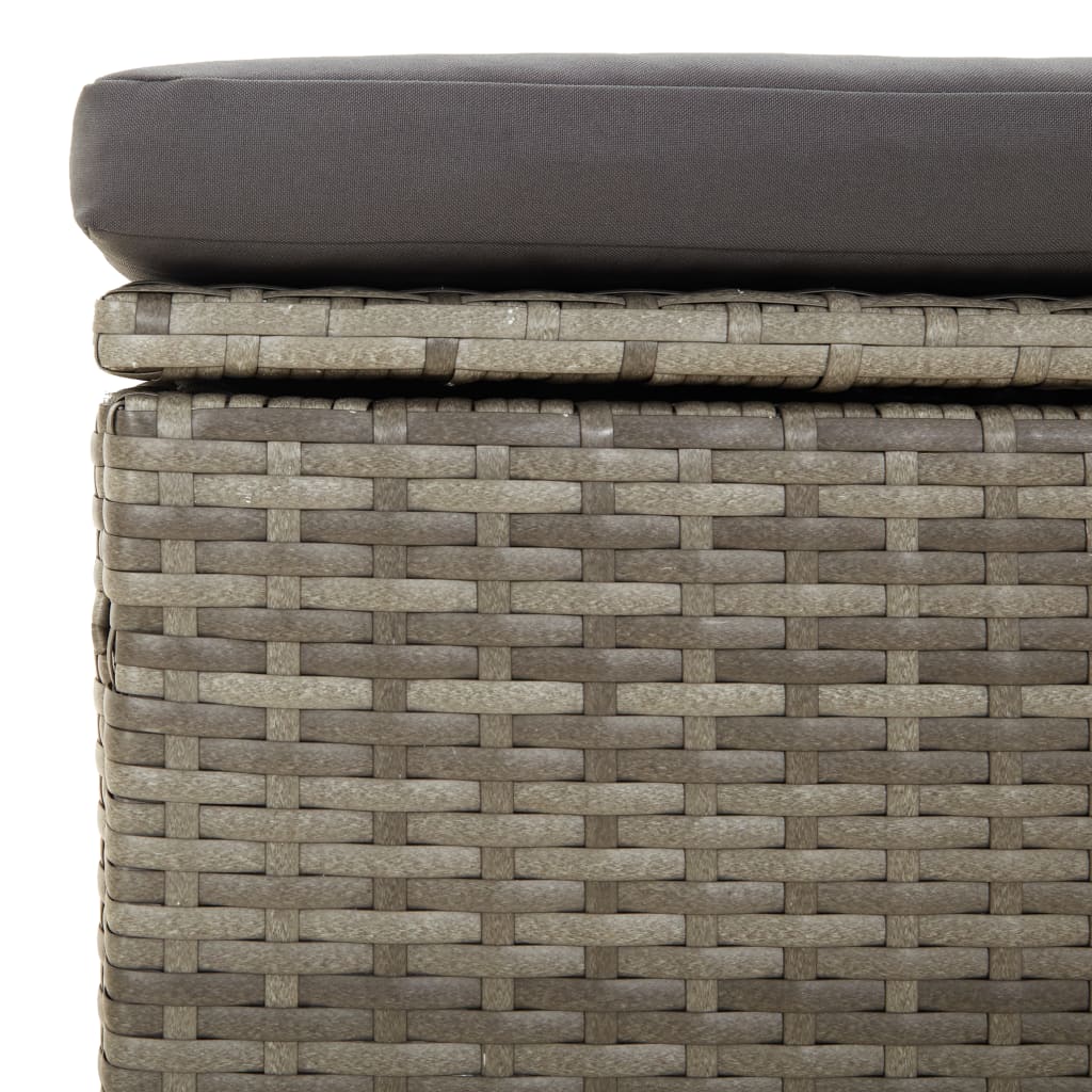 3 részes szürke polyrattan kerti ülőgarnitúra párnákkal 9