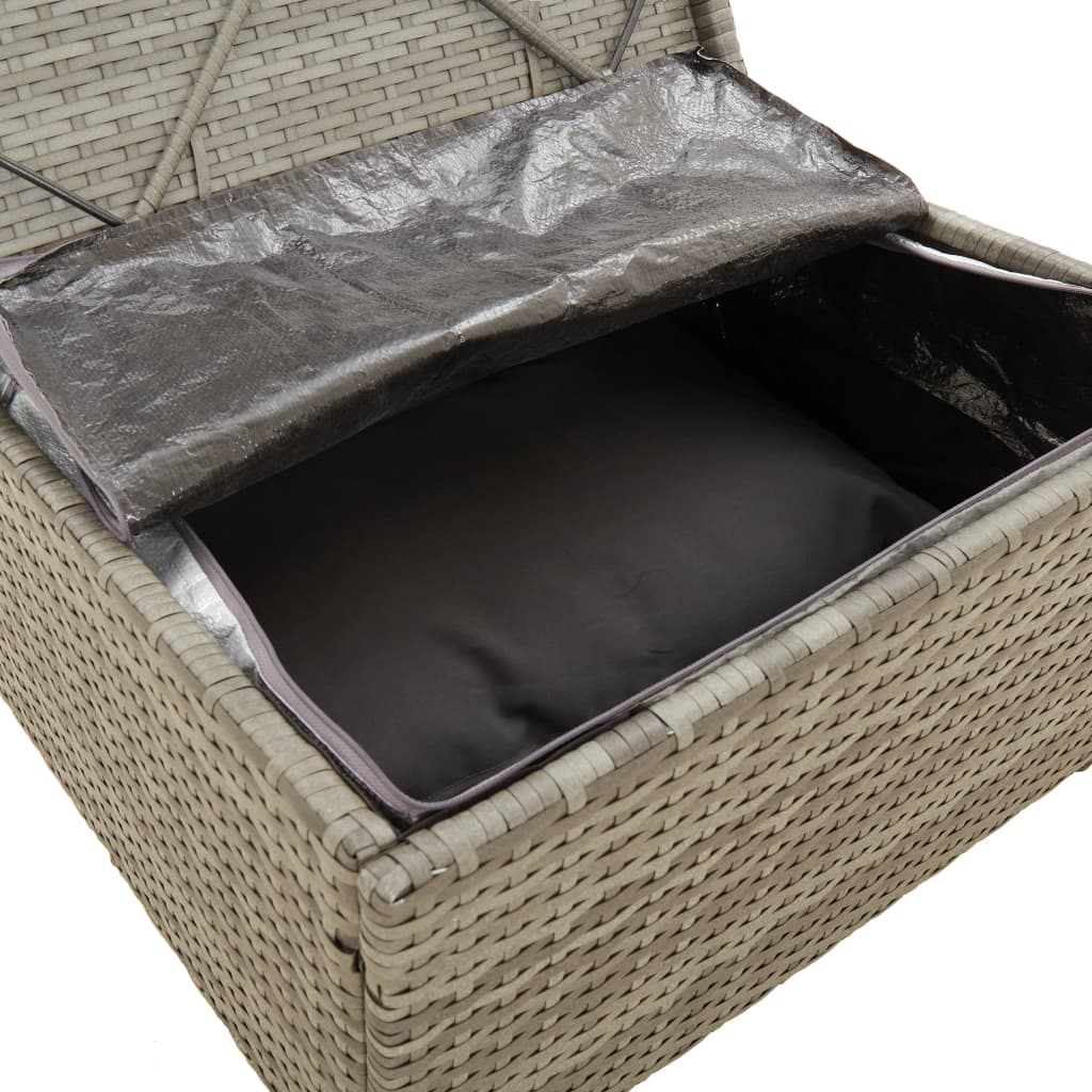 3 részes szürke polyrattan kerti ülőgarnitúra párnákkal 10