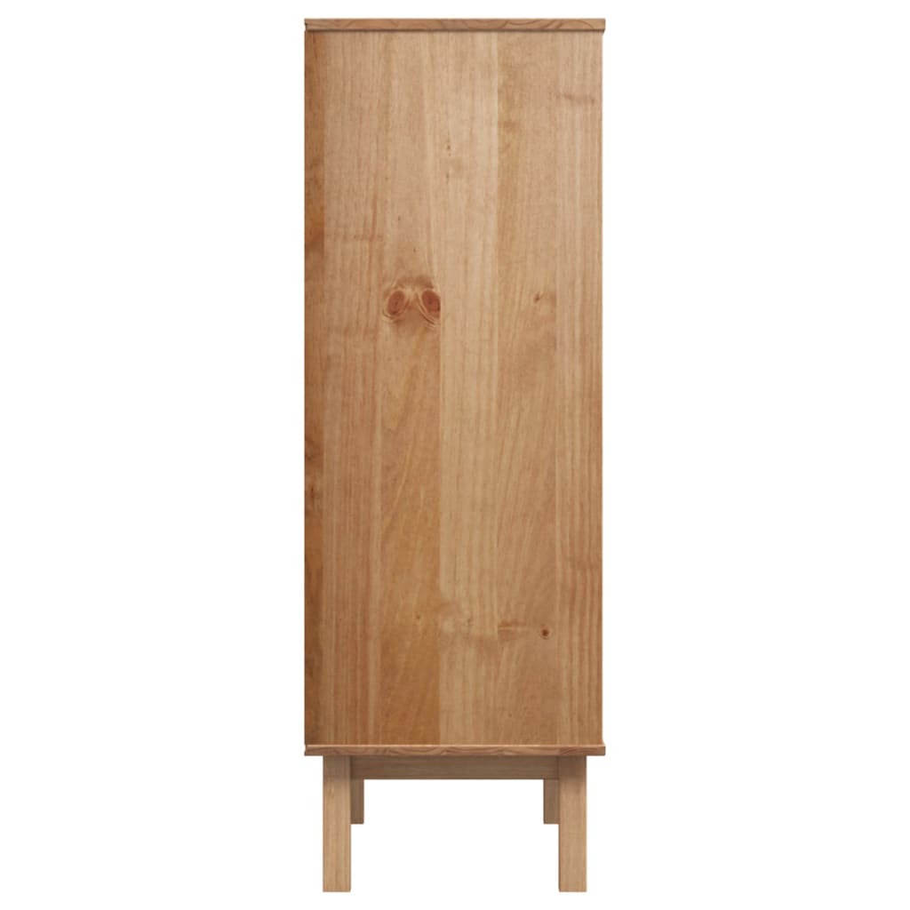 OTTA barna és fehér tömör fenyőfa magasszekrény 85x43x125 cm 5