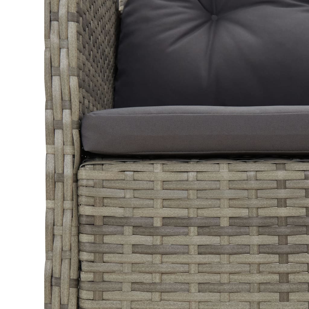 2 részes szürke polyrattan kerti ülőgarnitúra párnákkal 7