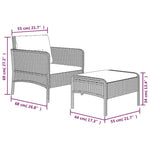 2 részes szürke polyrattan kerti ülőgarnitúra párnákkal 8