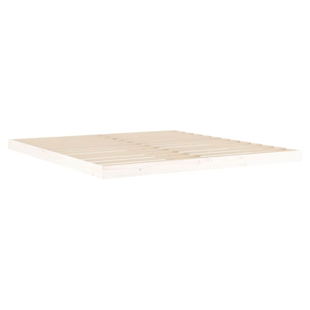 Fehér tömör fenyőfa ágykeret 180 x 200 cm (Super King Size) 4