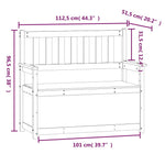 Tömör fenyőfa pad 112,5 x 51,5 x 96,5 cm 9