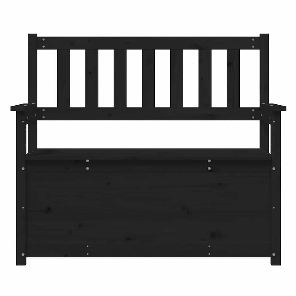 Fekete tömör fenyőfa pad 112,5 x 51,5 x 96,5 cm 6