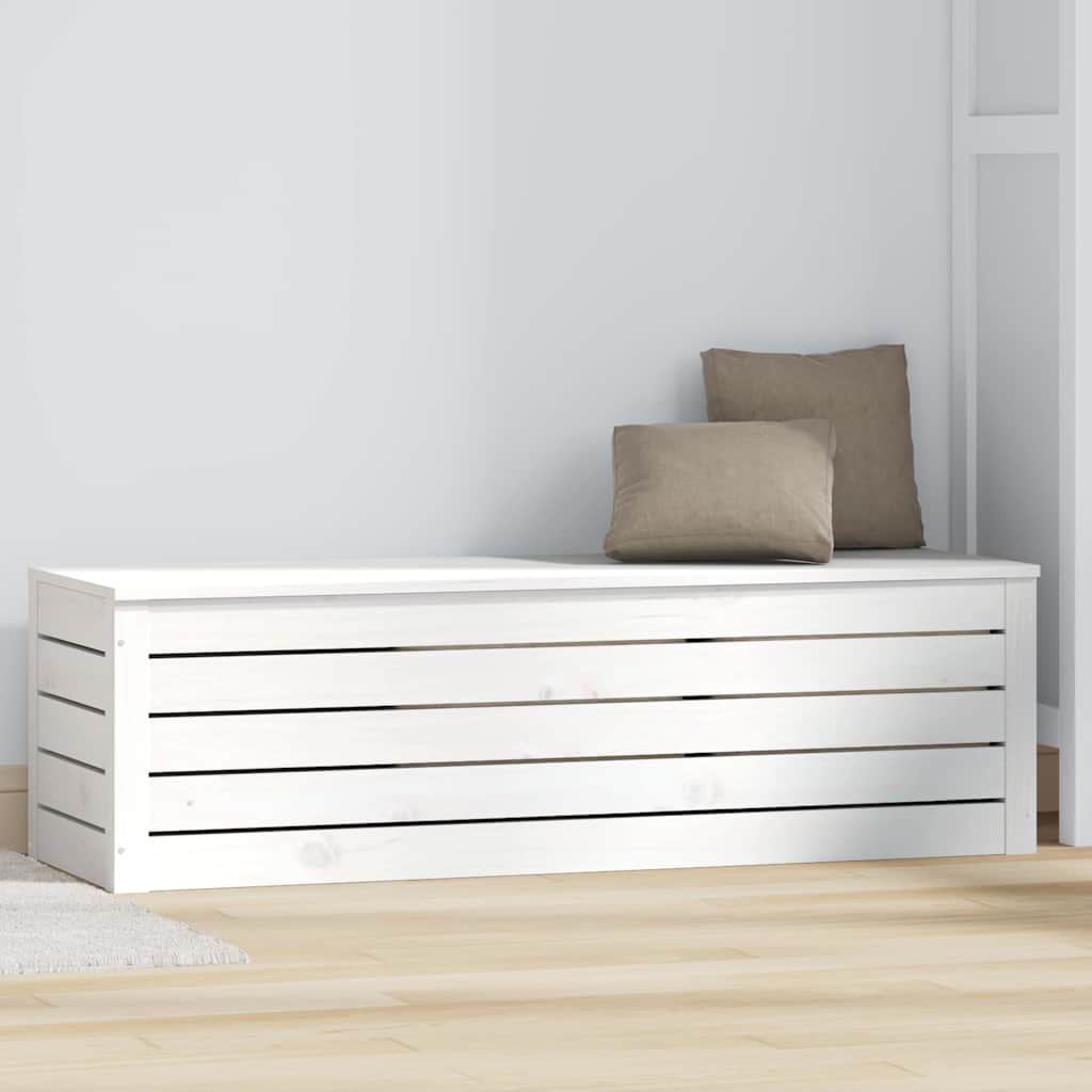 Fehér tömör fenyőfa tárolóláda 109 x 36,5 x 33 cm 3