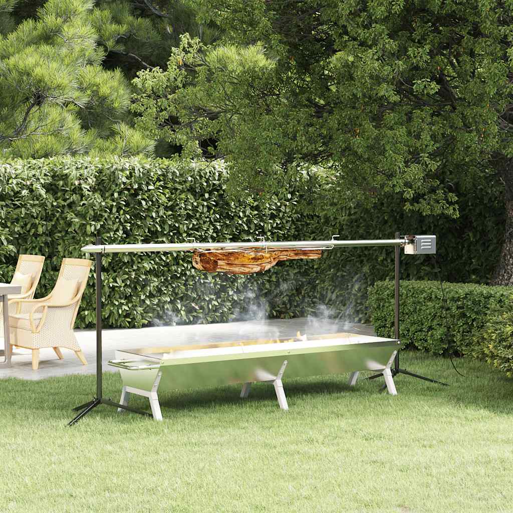 Rozsdamentes acél automatikus grillsütő és tálca készlet
