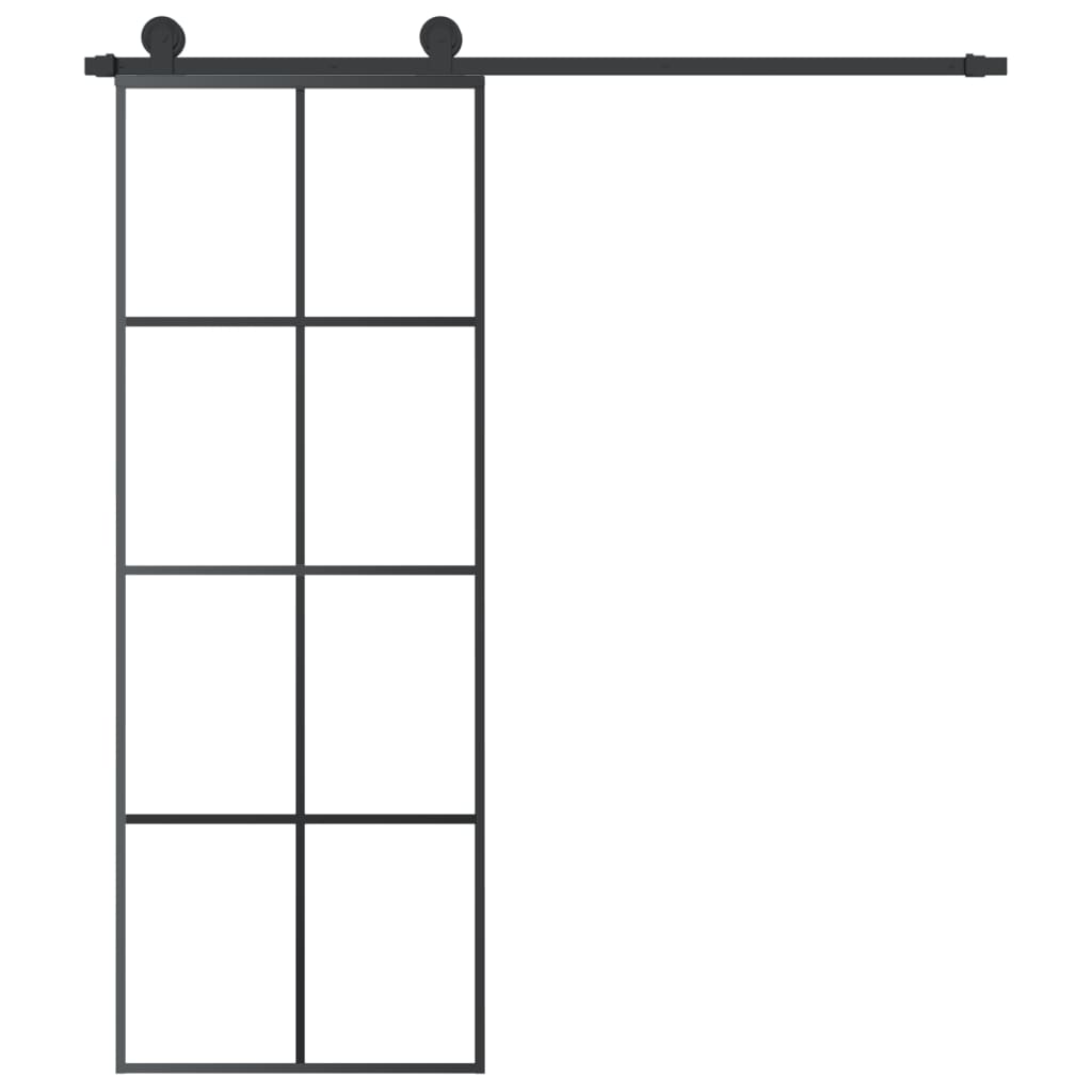 ESG üveg és alumínium tolóajtó fémszerelvény-szettel 76x205 cm 3