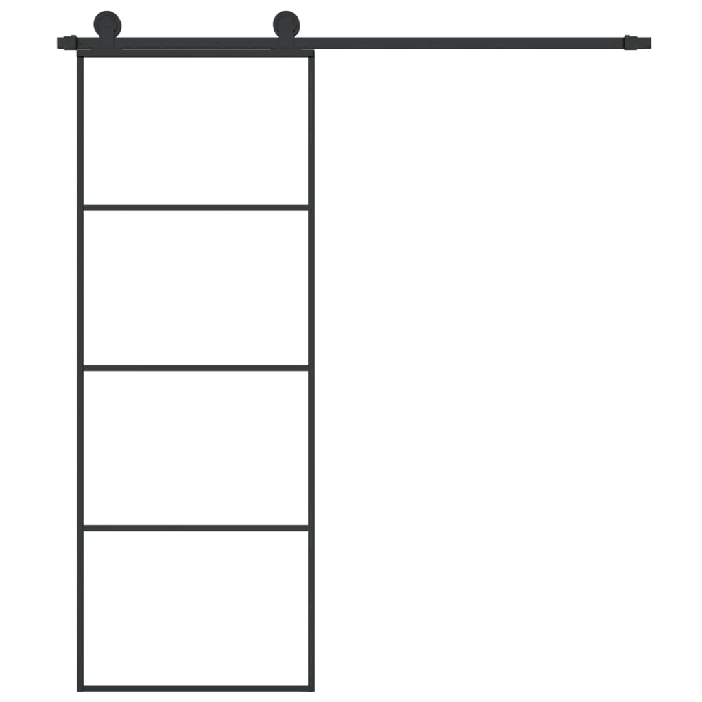 ESG üveg és alumínium tolóajtó fémszerelvény-szettel 76x205 cm 3