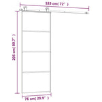 ESG üveg és alumínium tolóajtó fémszerelvény-szettel 76x205 cm 8