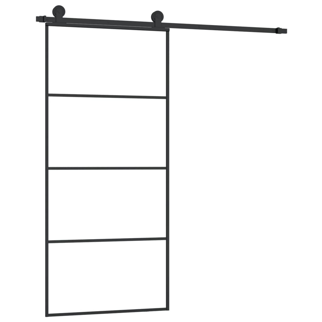 ESG üveg és alumínium tolóajtó fémszerelvény-szettel 90x205 cm 2