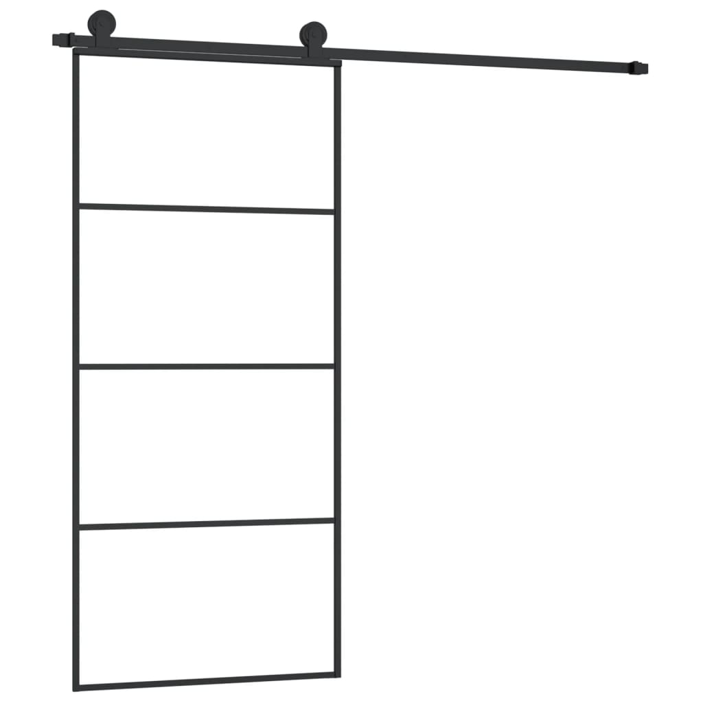 ESG üveg és alumínium tolóajtó fémszerelvény-szettel 90x205 cm 2