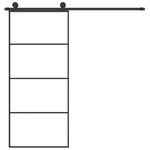 ESG üveg és alumínium tolóajtó fémszerelvény-szettel 90x205 cm 3
