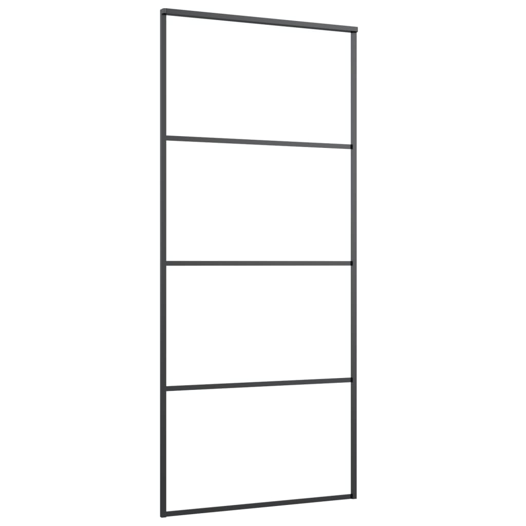 ESG üveg és alumínium tolóajtó fémszerelvény-szettel 90x205 cm 4