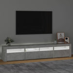 Betonszürke TV-szekrény LED lámpákkal 210x35x40 cm 3