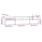 Betonszürke TV-szekrény LED lámpákkal 210x35x40 cm 12