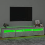 Betonszürke TV-szekrény LED lámpákkal 210x35x40 cm 4