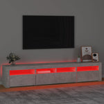 Betonszürke TV-szekrény LED lámpákkal 210x35x40 cm 5