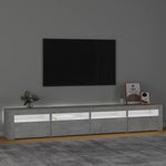 Betonszürke TV-szekrény LED-lámpákkal 240x35x40 cm 3