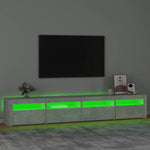 Betonszürke TV-szekrény LED-lámpákkal 240x35x40 cm 4