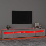 Betonszürke TV-szekrény LED-lámpákkal 240x35x40 cm 5