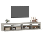 Betonszürke TV-szekrény LED-lámpákkal 240x35x40 cm 11