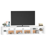 Fehér TV-szekrény LED-lámpákkal 230x36,5x40 cm 14