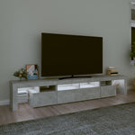 Betonszürke TV-szekrény LED lámpákkal 230x36,5x40 cm 3