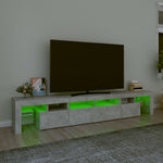 Betonszürke TV-szekrény LED lámpákkal 230x36,5x40 cm 4