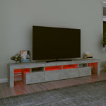 Betonszürke TV-szekrény LED lámpákkal 230x36,5x40 cm 5