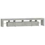 Betonszürke TV-szekrény LED lámpákkal 230x36,5x40 cm 6