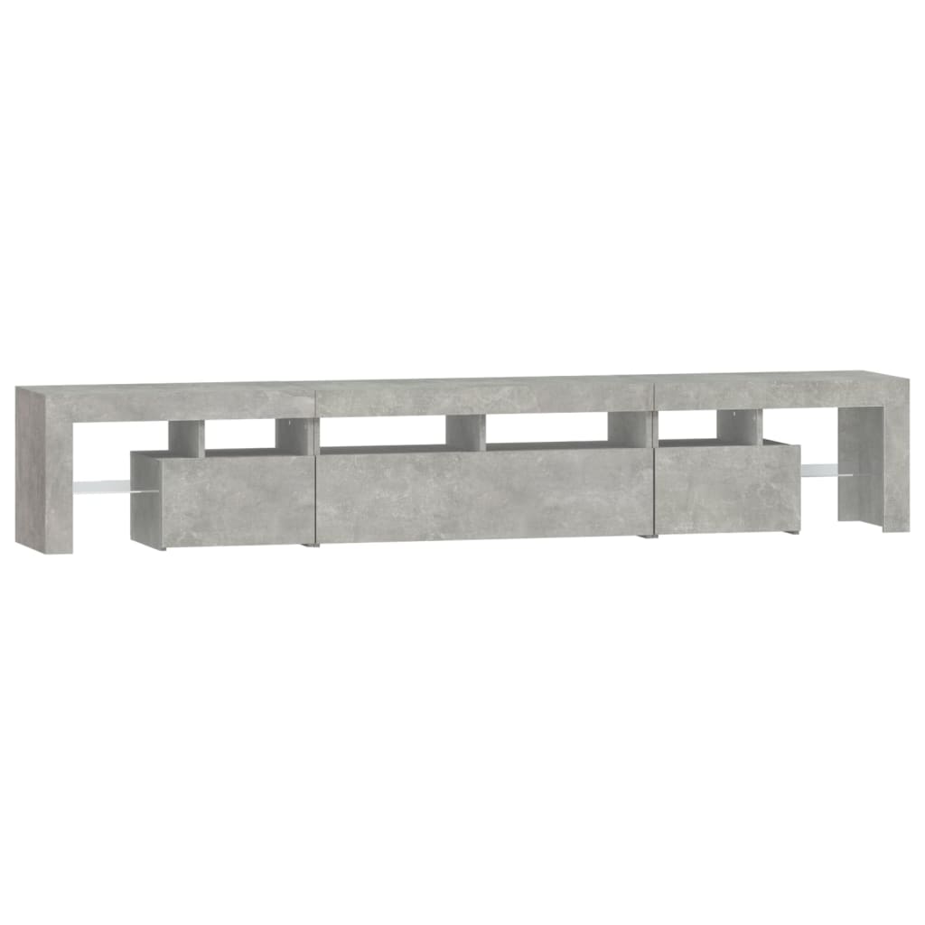 Betonszürke TV-szekrény LED lámpákkal 230x36,5x40 cm 6