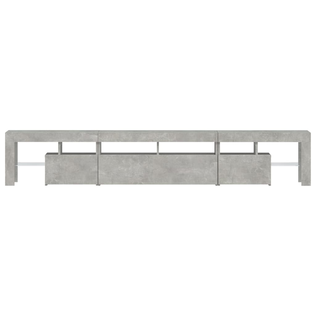 Betonszürke TV-szekrény LED lámpákkal 230x36,5x40 cm 8