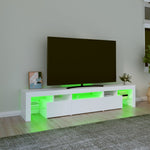 Fehér TV-szekrény LED-lámpákkal 200x36,5x40 cm 4