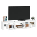 Fehér TV-szekrény LED-lámpákkal 200x36,5x40 cm 11