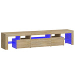 Sonoma tölgy színű TV-szekrény LED-lámpákkal 200x36,5x40 cm 2