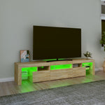 Sonoma tölgy színű TV-szekrény LED-lámpákkal 200x36,5x40 cm 4