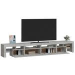 Betonszürke TV-szekrény LED lámpákkal 260x36,5x40 cm 11