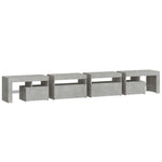Betonszürke TV-szekrény LED lámpákkal 260x36,5x40 cm 7