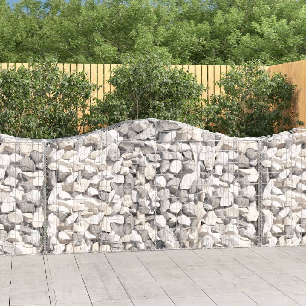 Íves horganyzott vas gabion kosár 200x50x100/120 cm