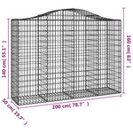 Íves horganyzott vas gabion kosár 200x50x140/160 cm 5