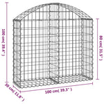 Íves horganyzott vas gabion kosár 100x30x80/100 cm 5