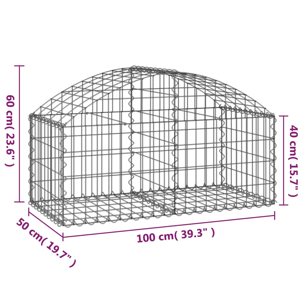 Íves horganyzott vas gabion kosár 100x50x40/60 cm 5