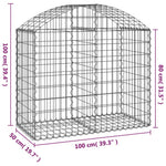 Íves horganyzott vas gabion kosár 100x50x80/100 cm 5