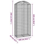 Íves horganyzott vas gabion kosár 100x50x220/240 cm 5