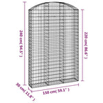 Íves horganyzott vas gabion kosár 150x30x220/240 cm 5