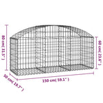 Íves horganyzott vas gabion kosár 150x50x60/80 cm 5