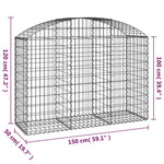 Íves horganyzott vas gabion kosár 150x50x100/120 cm 5